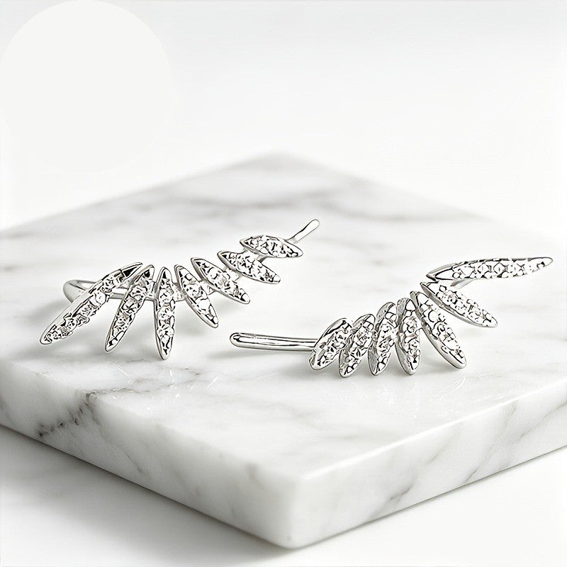 Crystal Leaf Ear Cuff
