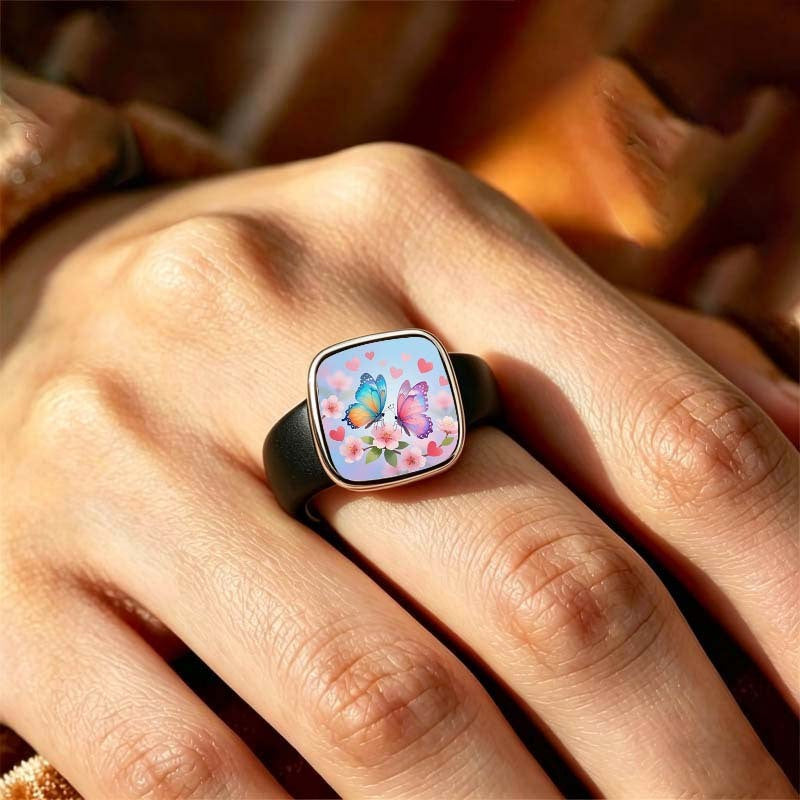 Butterfly & Blossom Square Ring