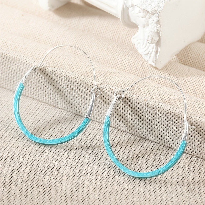 Two-Tone Patina Hoop Earrings