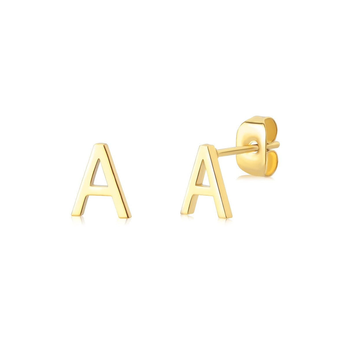 Block Letter Initial Stud Earrings