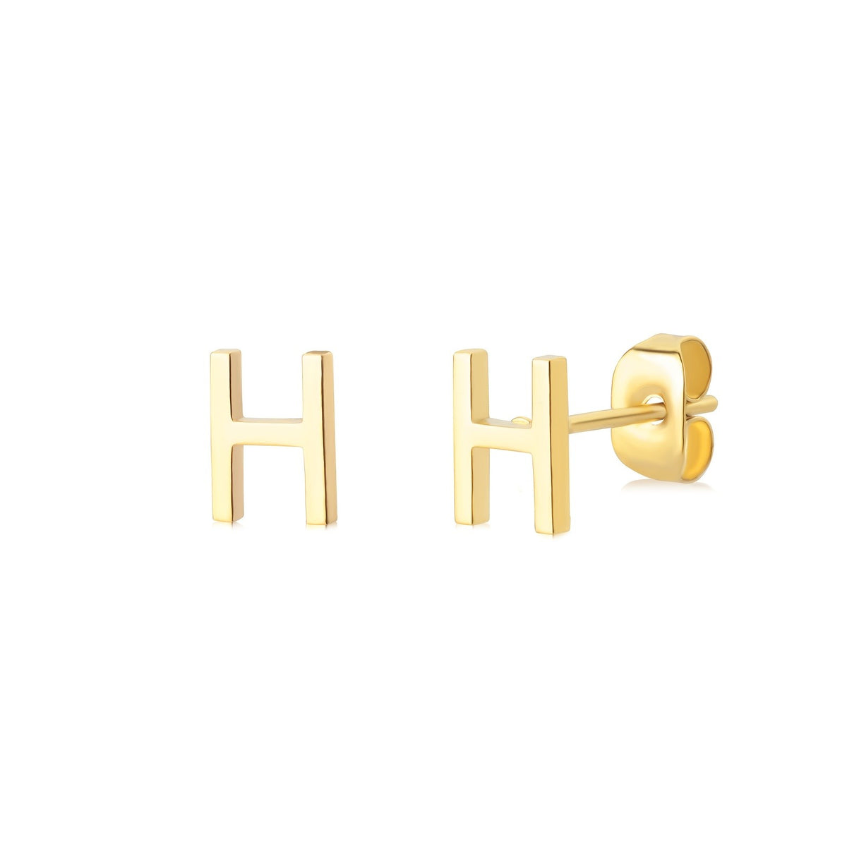 Block Letter Initial Stud Earrings