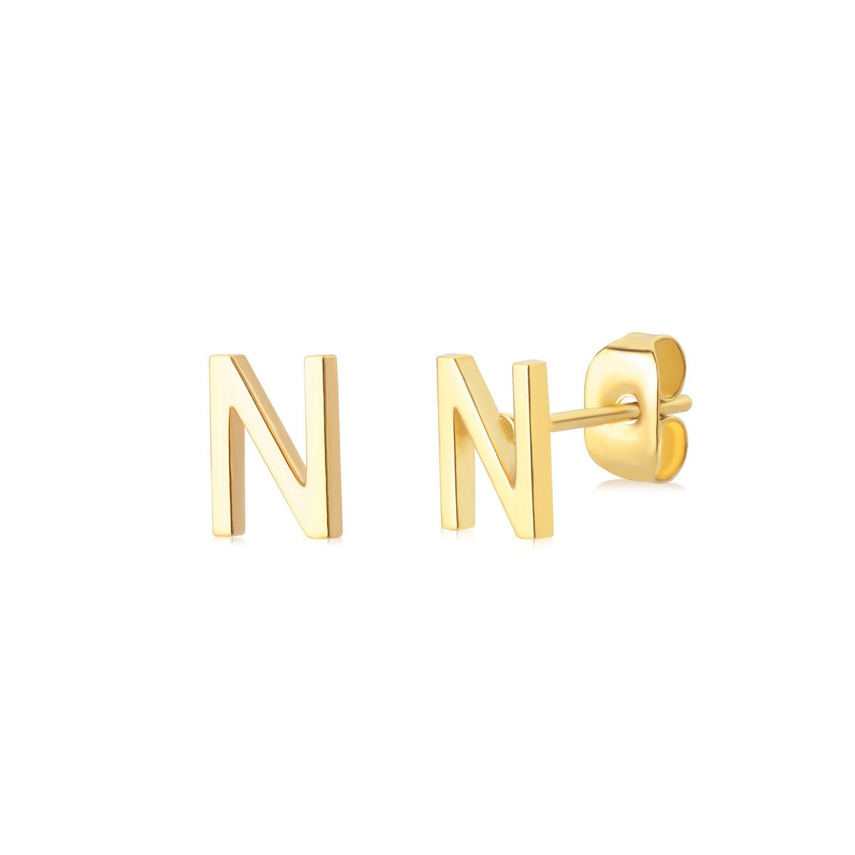 Block Letter Initial Stud Earrings
