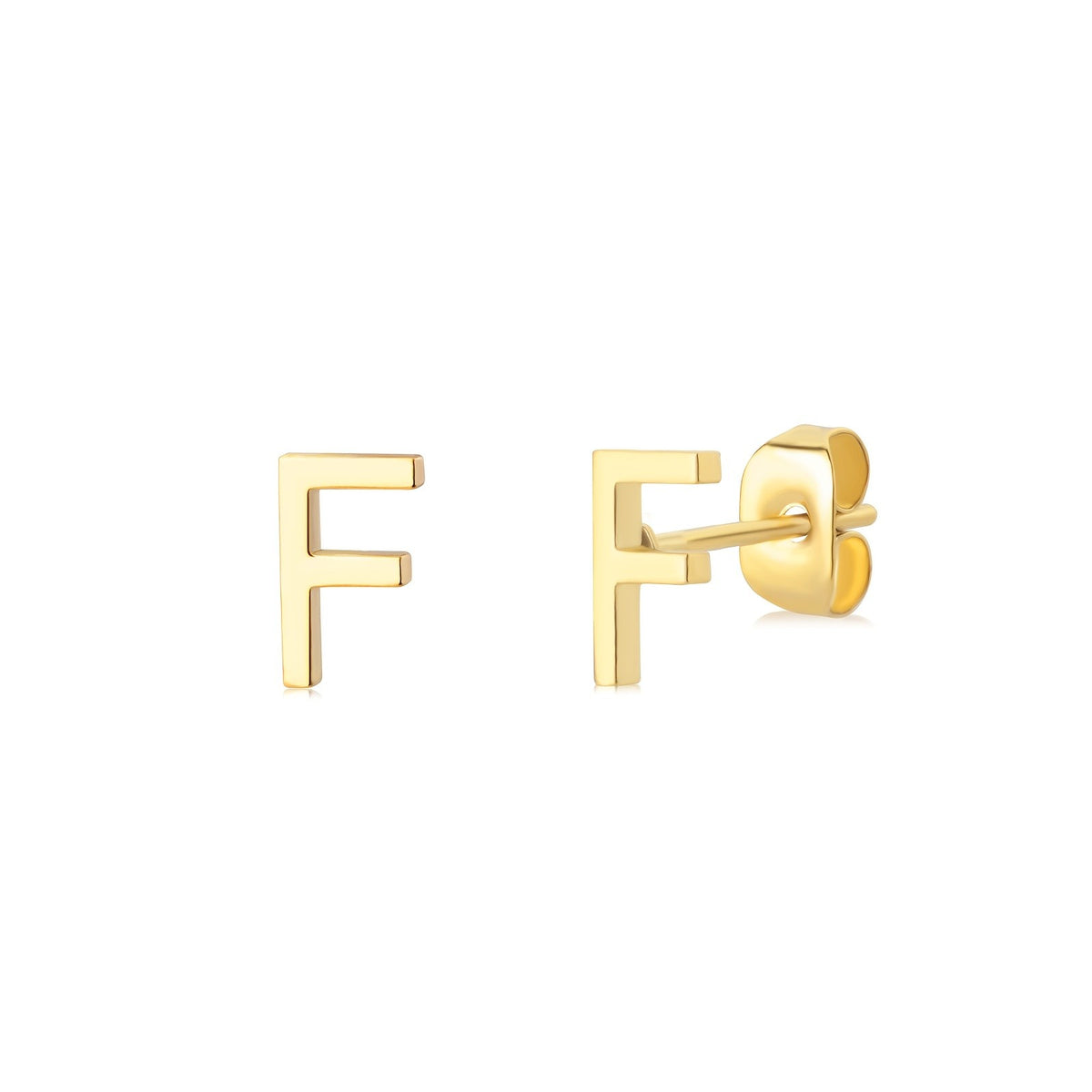 Block Letter Initial Stud Earrings