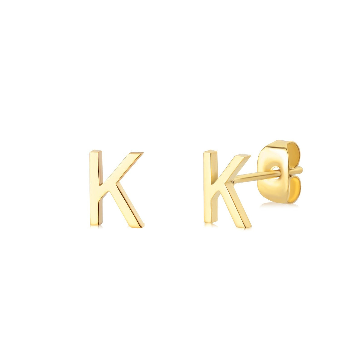 Block Letter Initial Stud Earrings