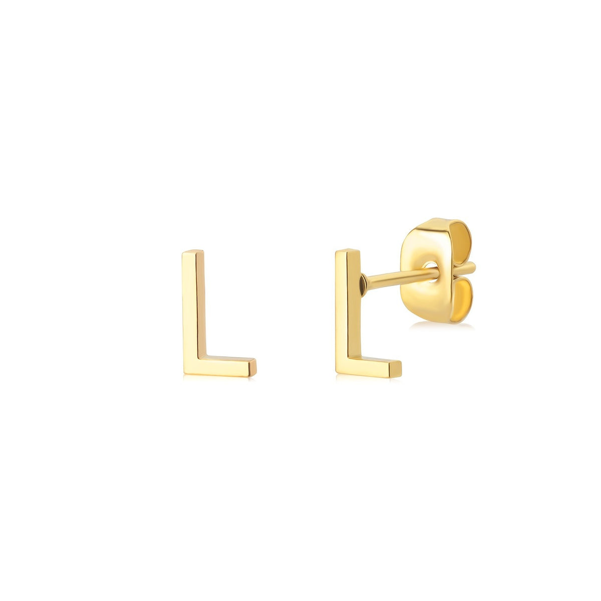 Block Letter Initial Stud Earrings