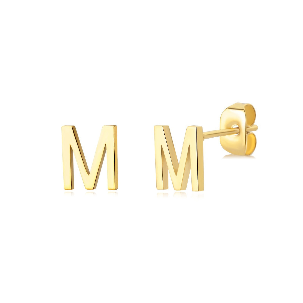 Block Letter Initial Stud Earrings