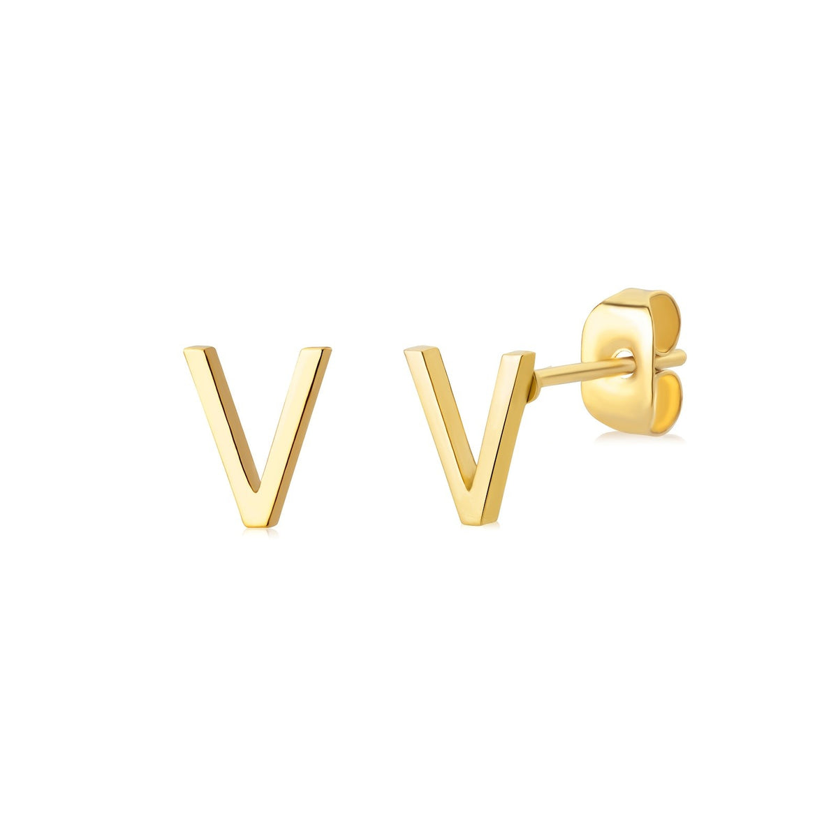 Block Letter Initial Stud Earrings