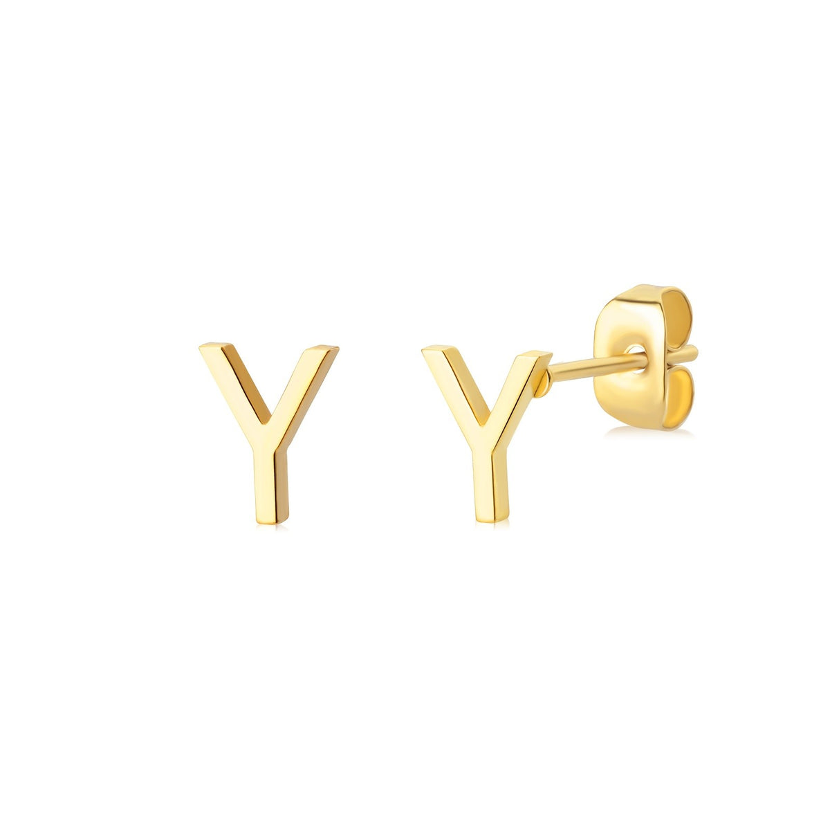 Block Letter Initial Stud Earrings