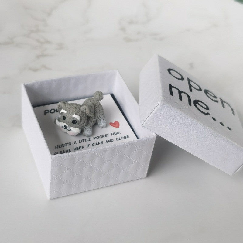 Grey Schnauzer Pocket Hug Figurine