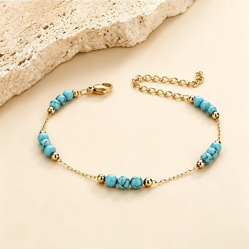Turquoise Bead Chain Bracelet
