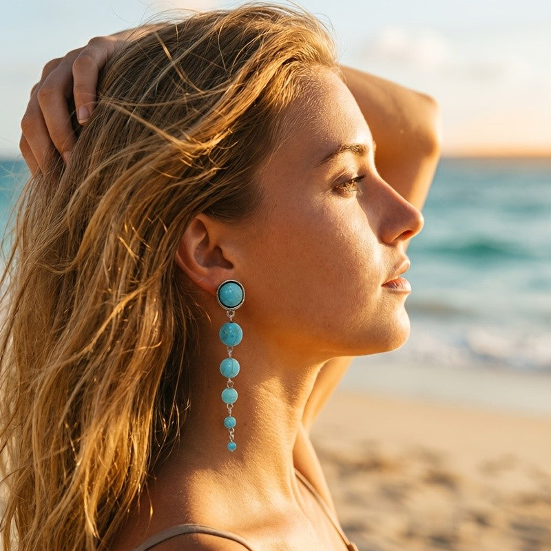 Turquoise Graduated Drop Earrings