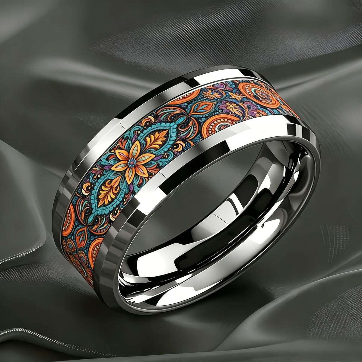 Colorful Floral Band Ring
