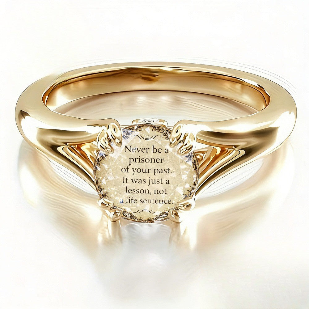 Inspirational Quote Crystal Ring