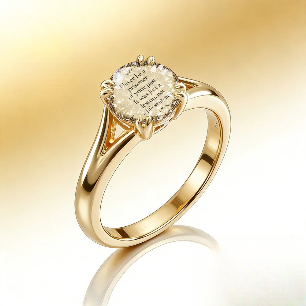Inspirational Quote Crystal Ring