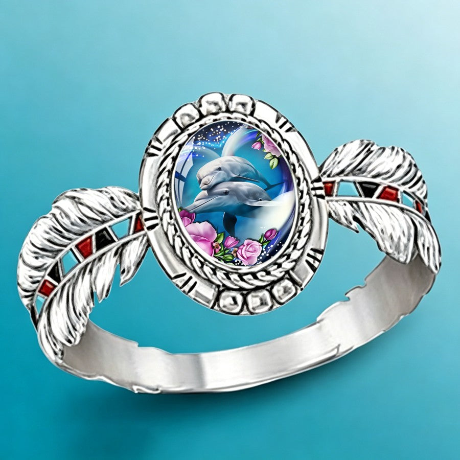 Dolphin Oval Statement Ring