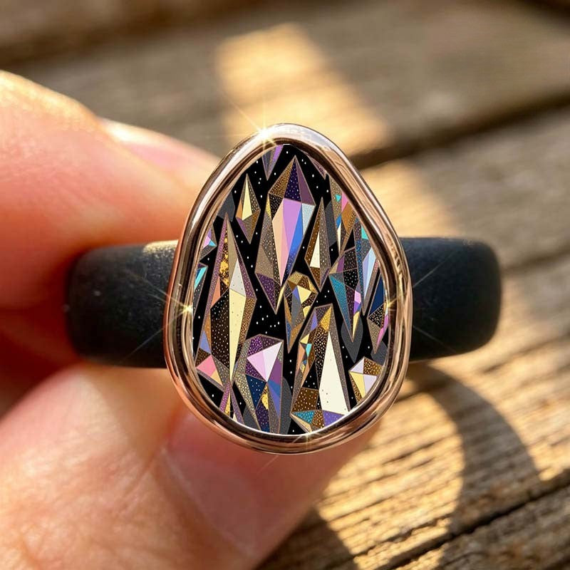Stained Glass Geometric Ring