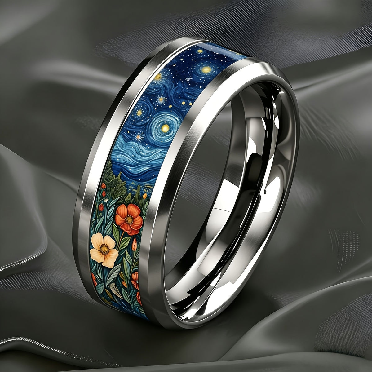 Starry Night Floral Ring