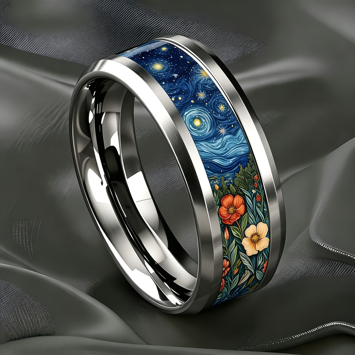 Starry Night Floral Ring