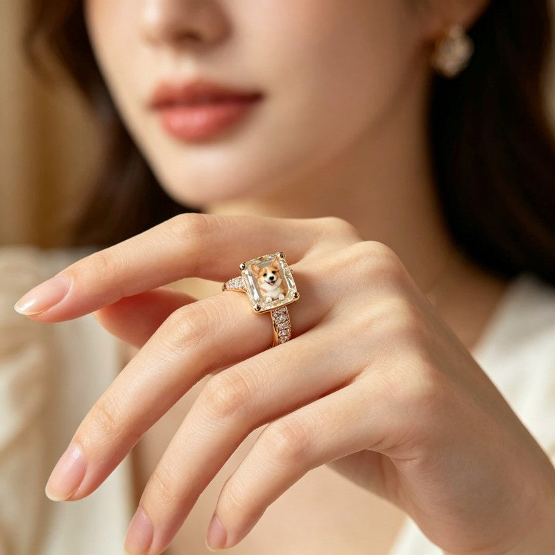 Corgi Crystal Ring