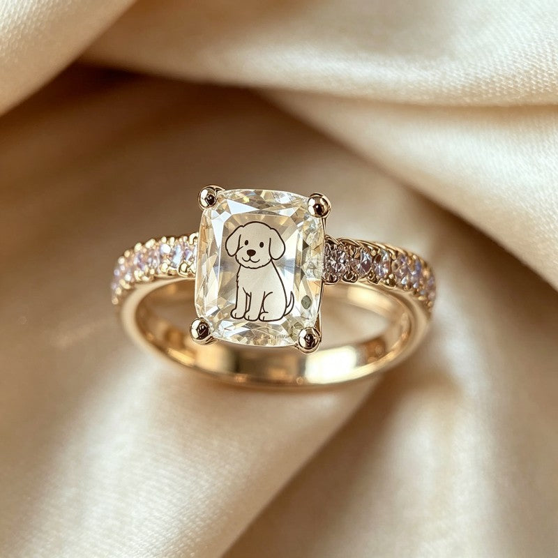 Puppy Emerald Cut Ring
