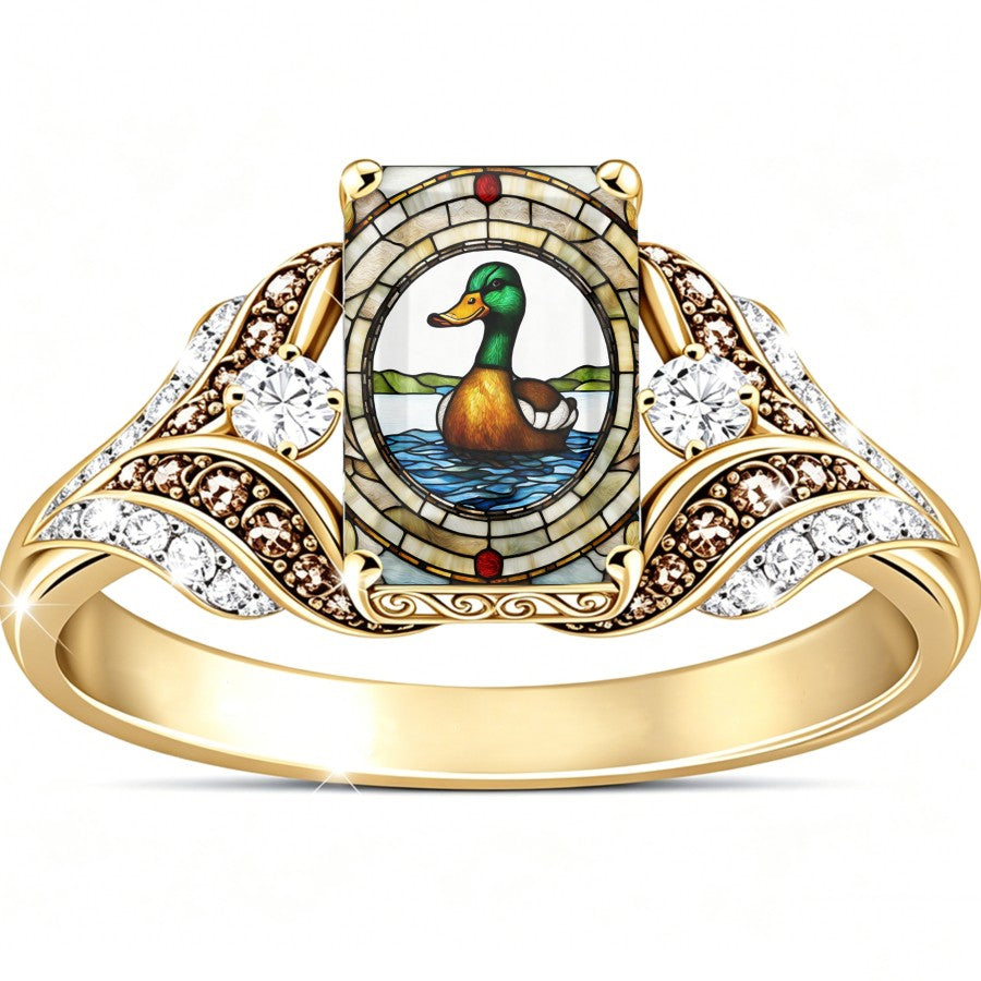 Stained Glass Duck Ring