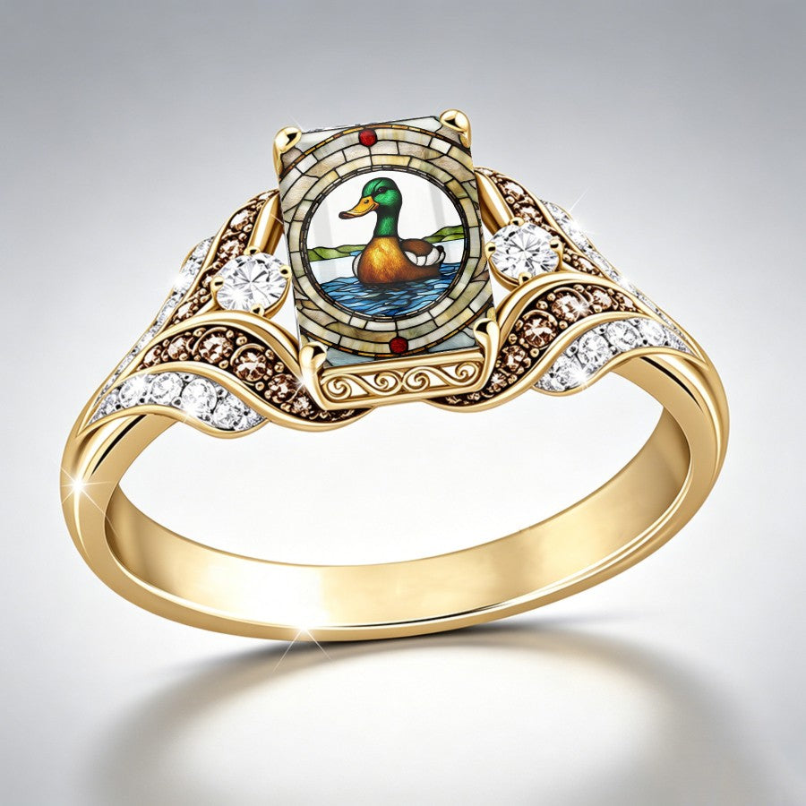 Stained Glass Duck Ring