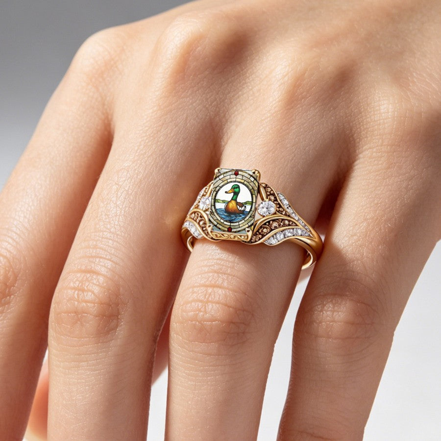 Stained Glass Duck Ring
