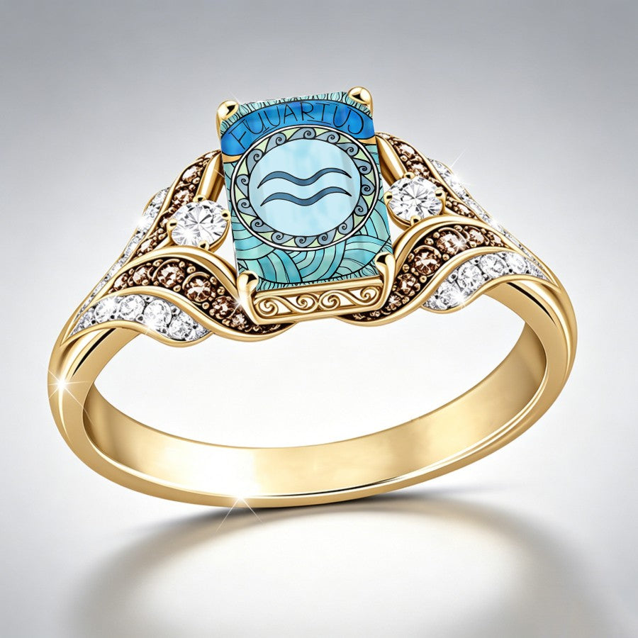 Aquarius Square Statement Ring