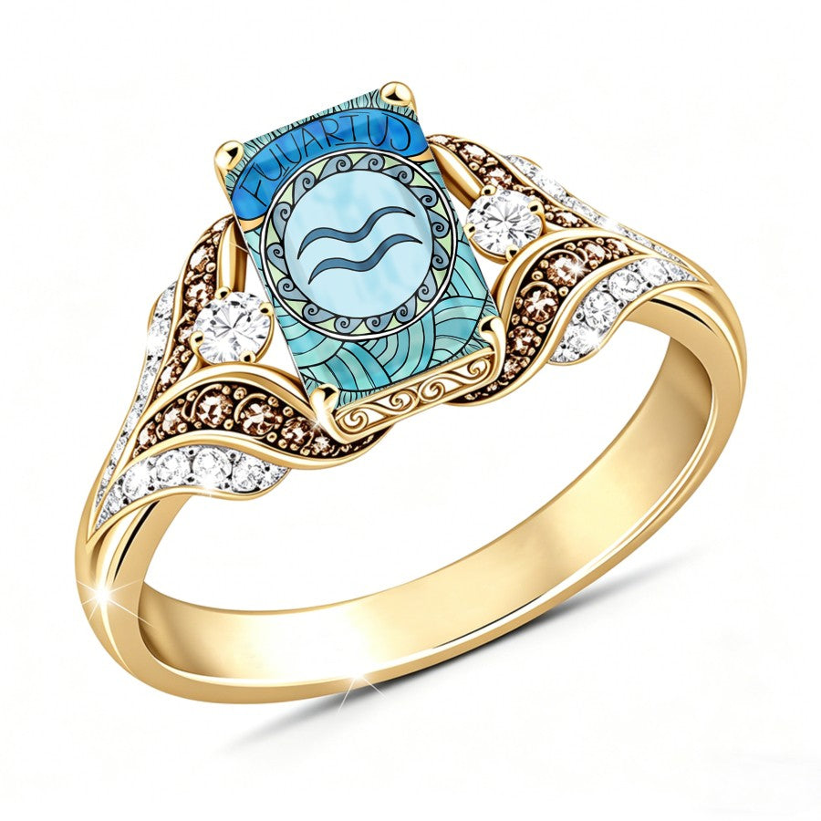 Aquarius Square Statement Ring