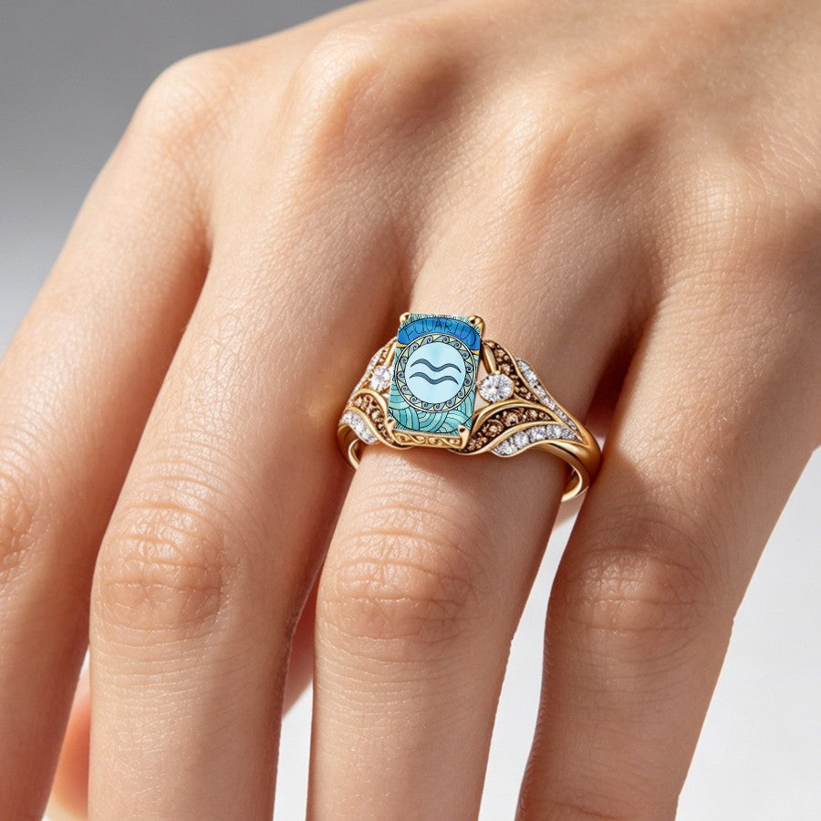 Aquarius Square Statement Ring