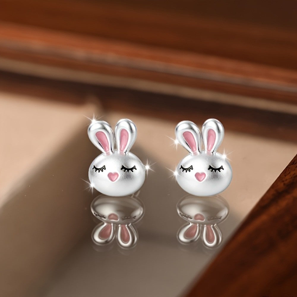 Pink Bunny Stud Earrings