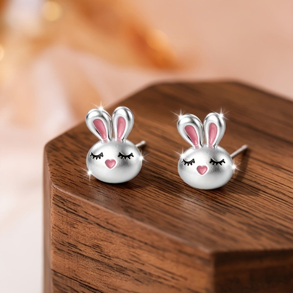 Pink Bunny Stud Earrings