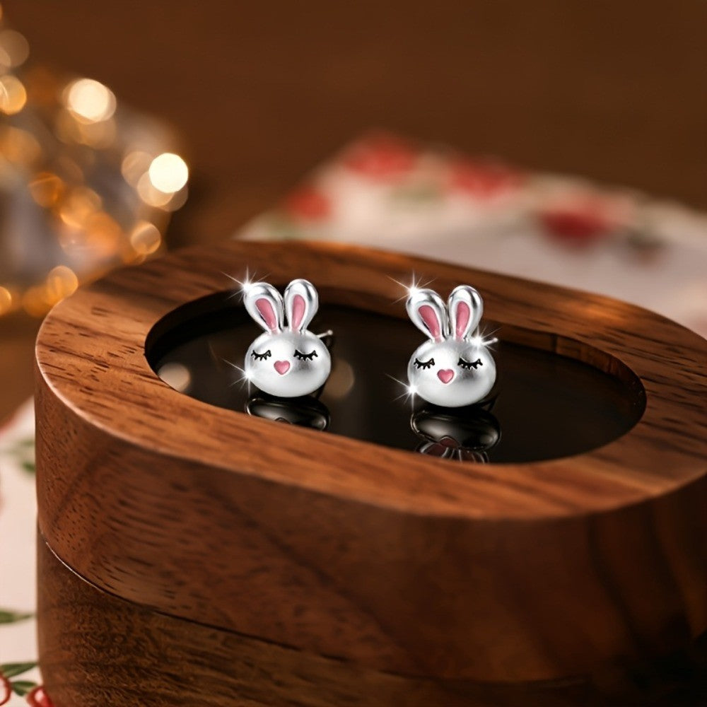Pink Bunny Stud Earrings