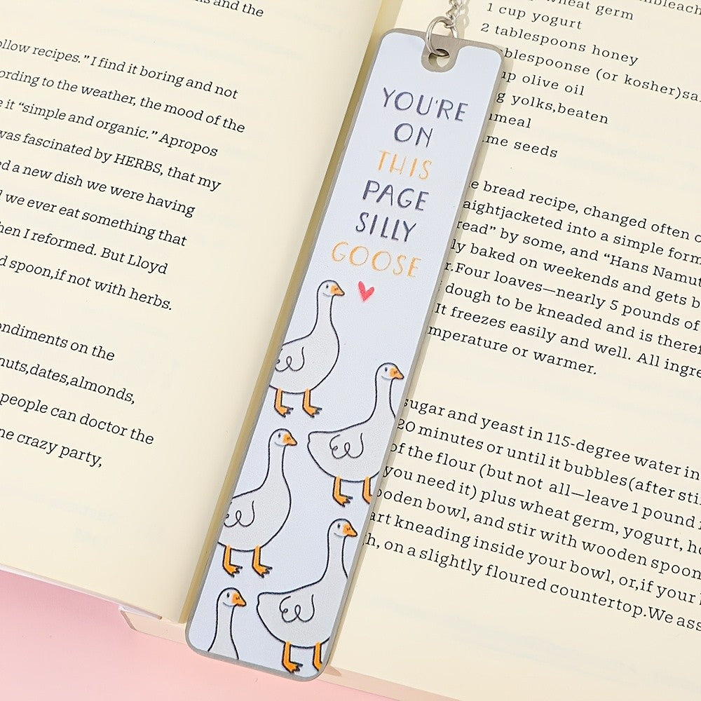 Silly Goose Quote Bookmark with Charm