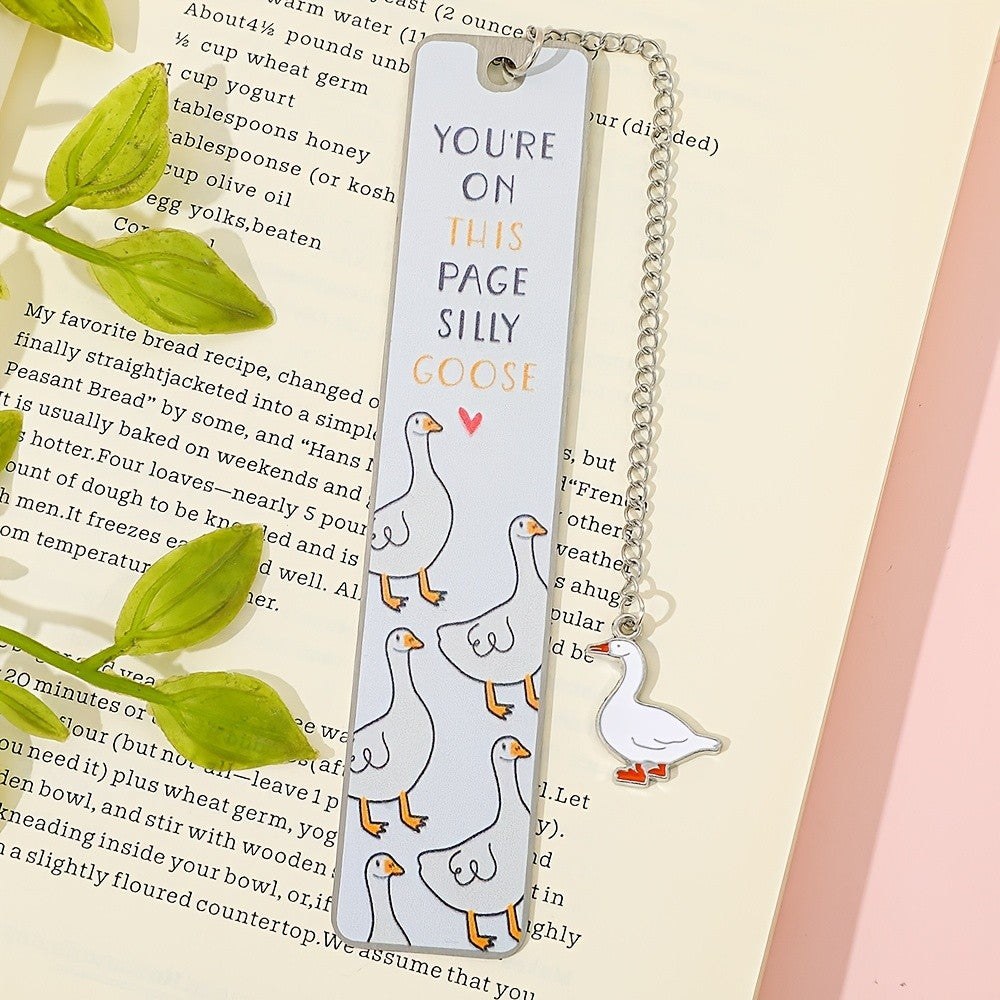 Silly Goose Quote Bookmark with Charm