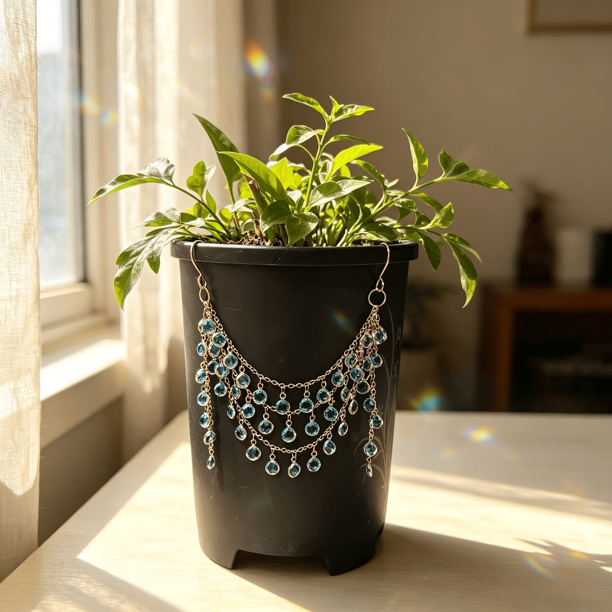 Blue Crystal Garden Sun Catcher
