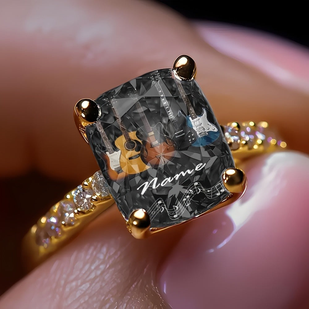 Personalized Guitar Music Ring