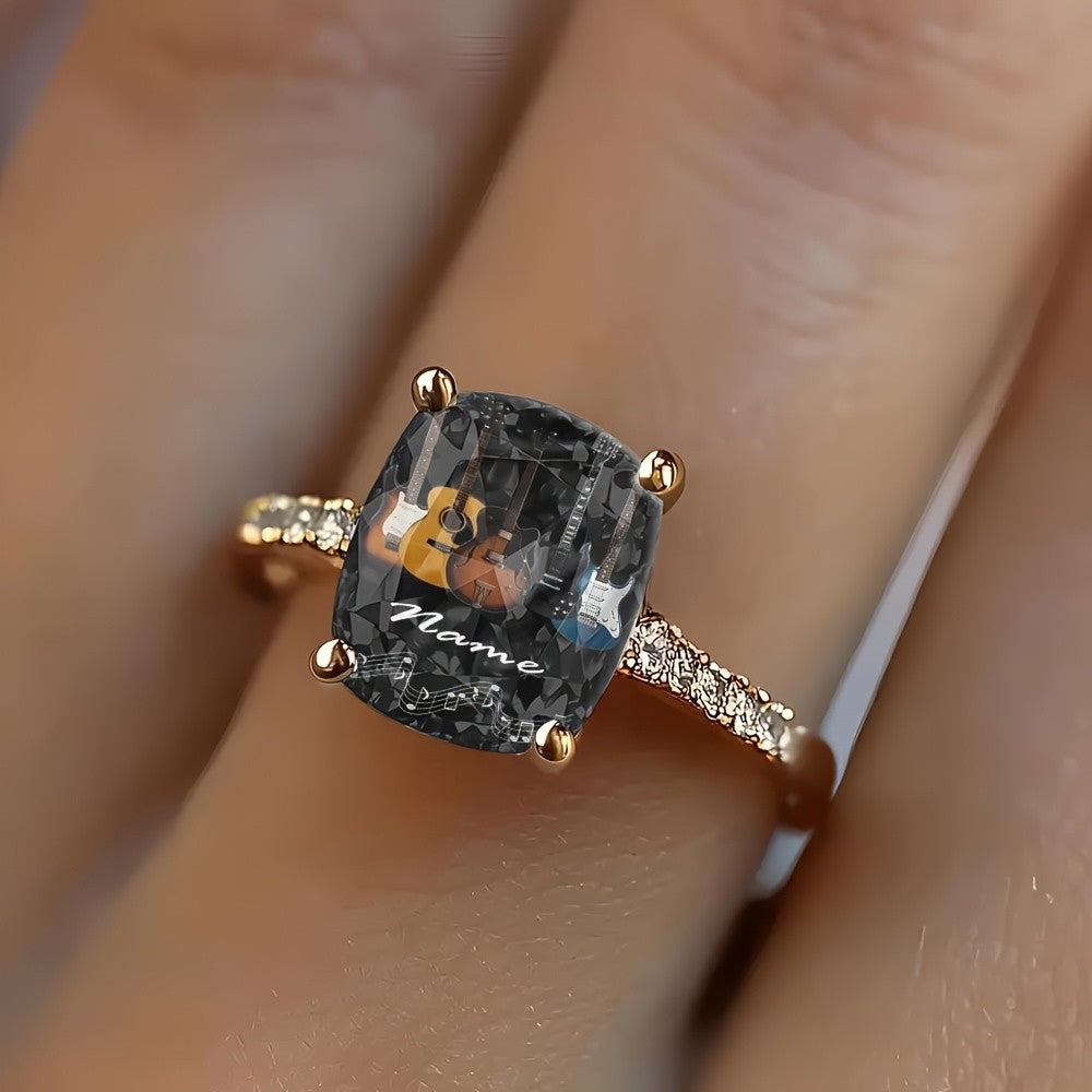 Personalized Guitar Music Ring