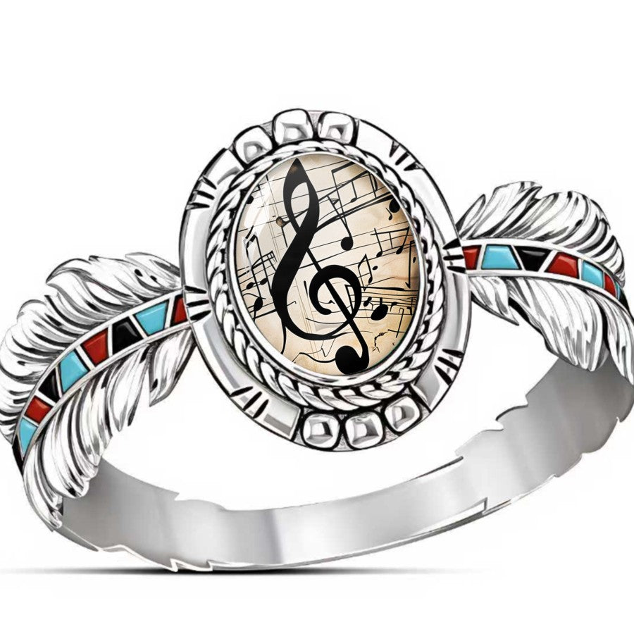 Treble Clef Oval Ring