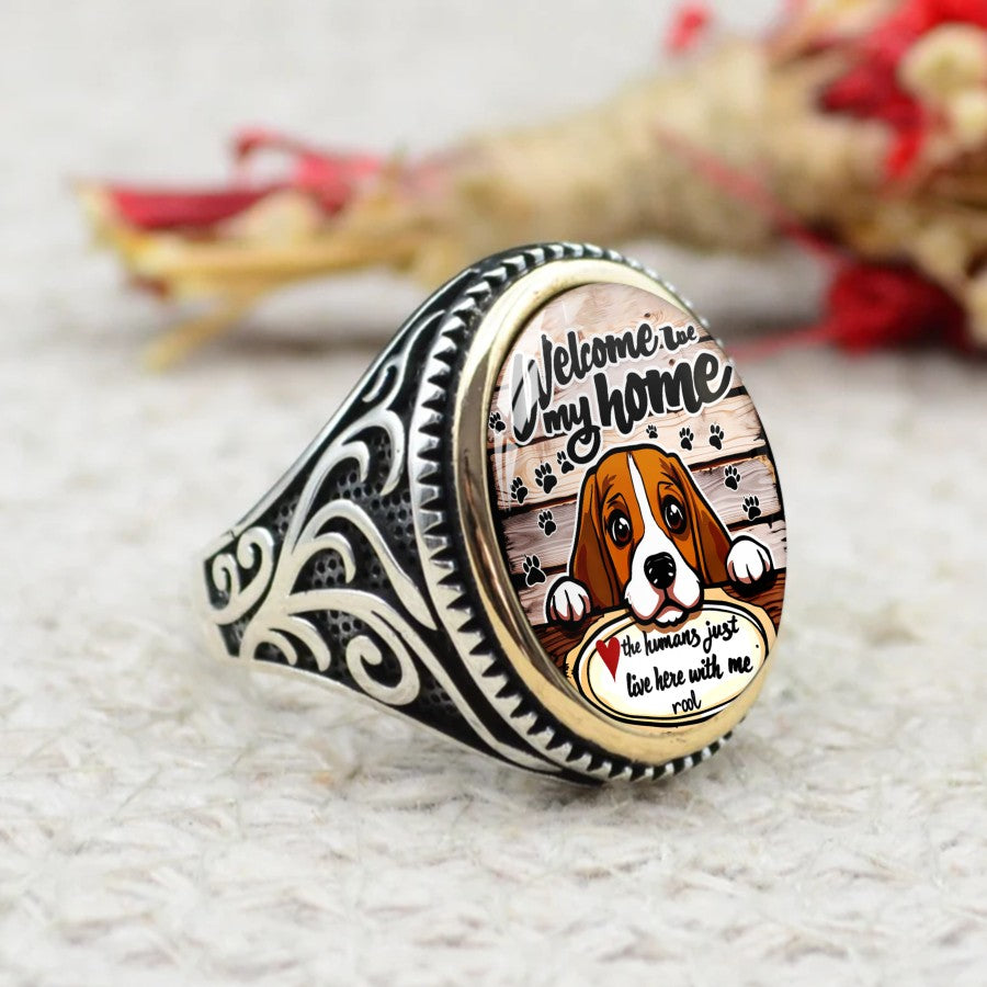 Welcome Home Dog Oval Ring