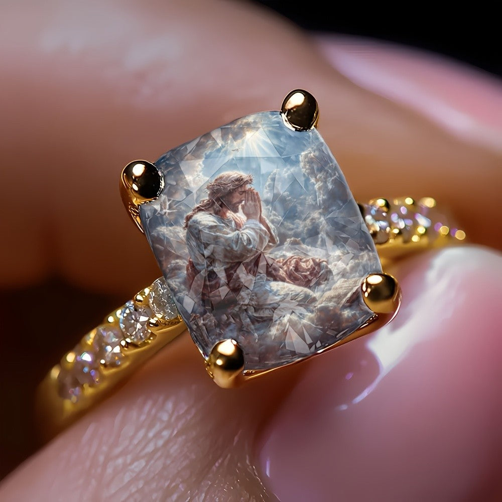 Praying Figure Square Ring