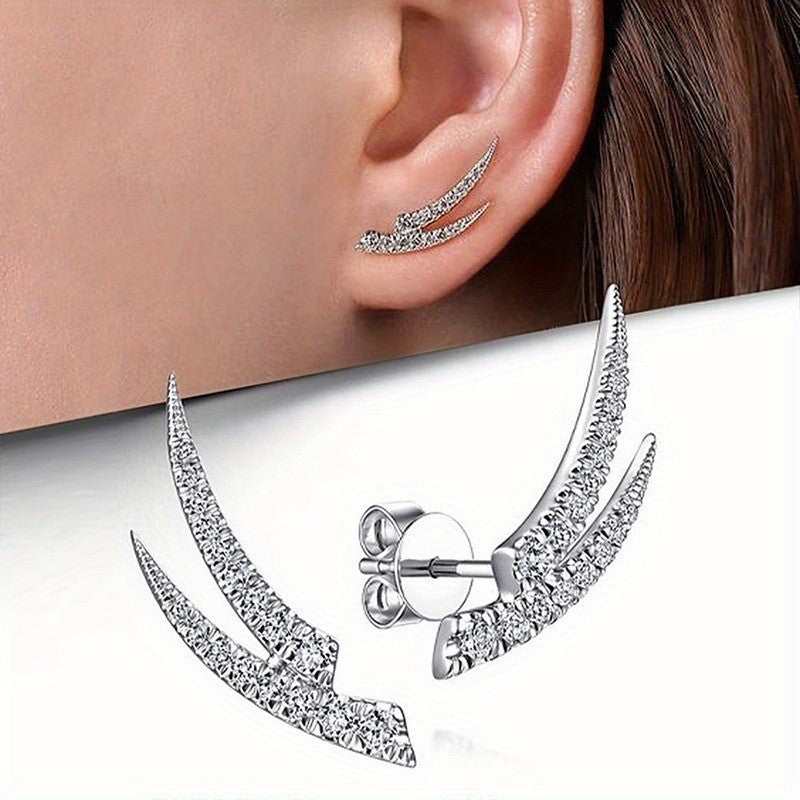 Crystal Talon Wing Stud Earrings