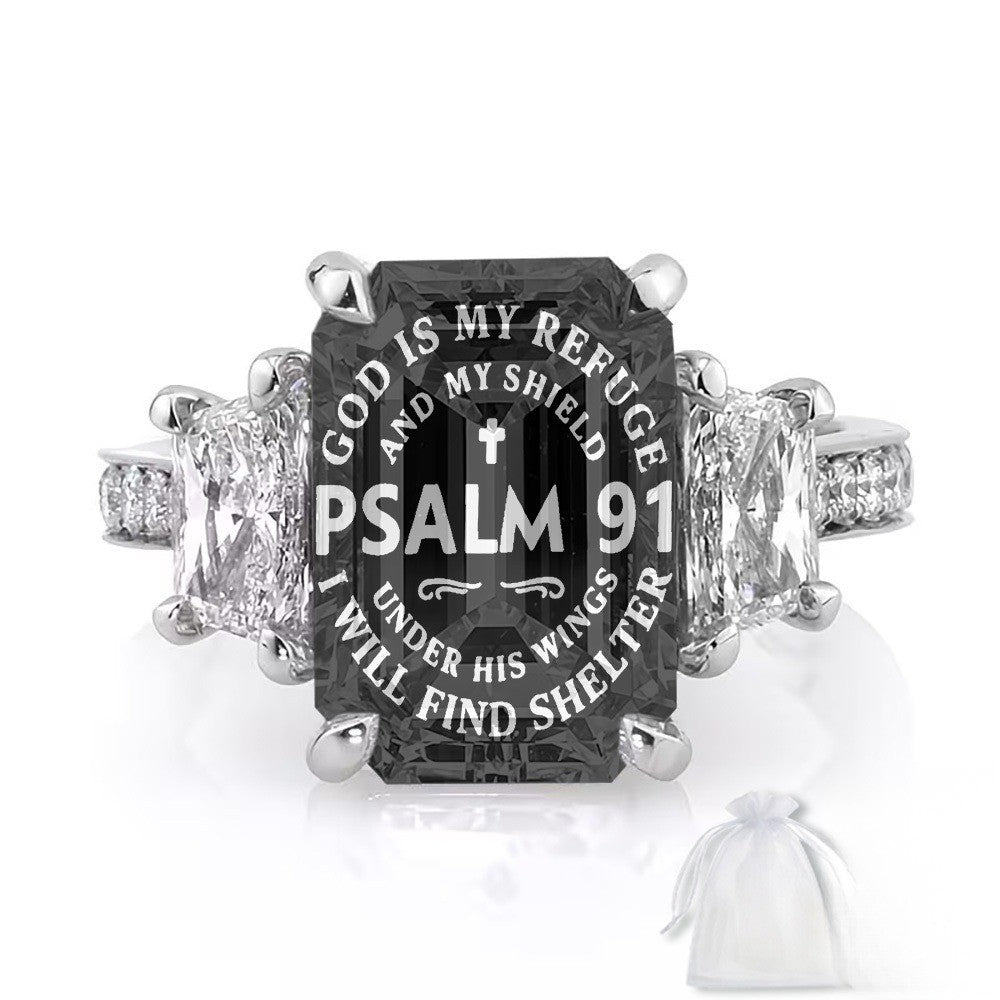Psalm 91 Square Statement Ring