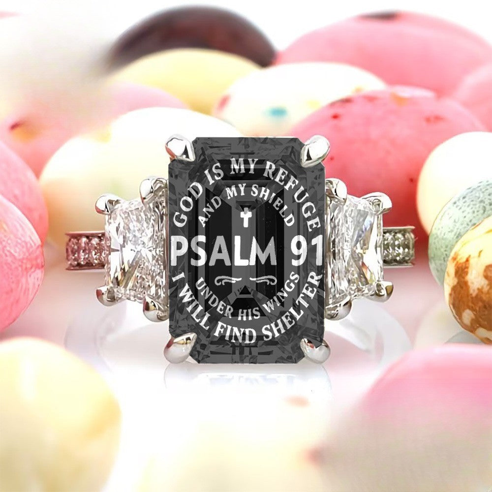 Psalm 91 Square Statement Ring
