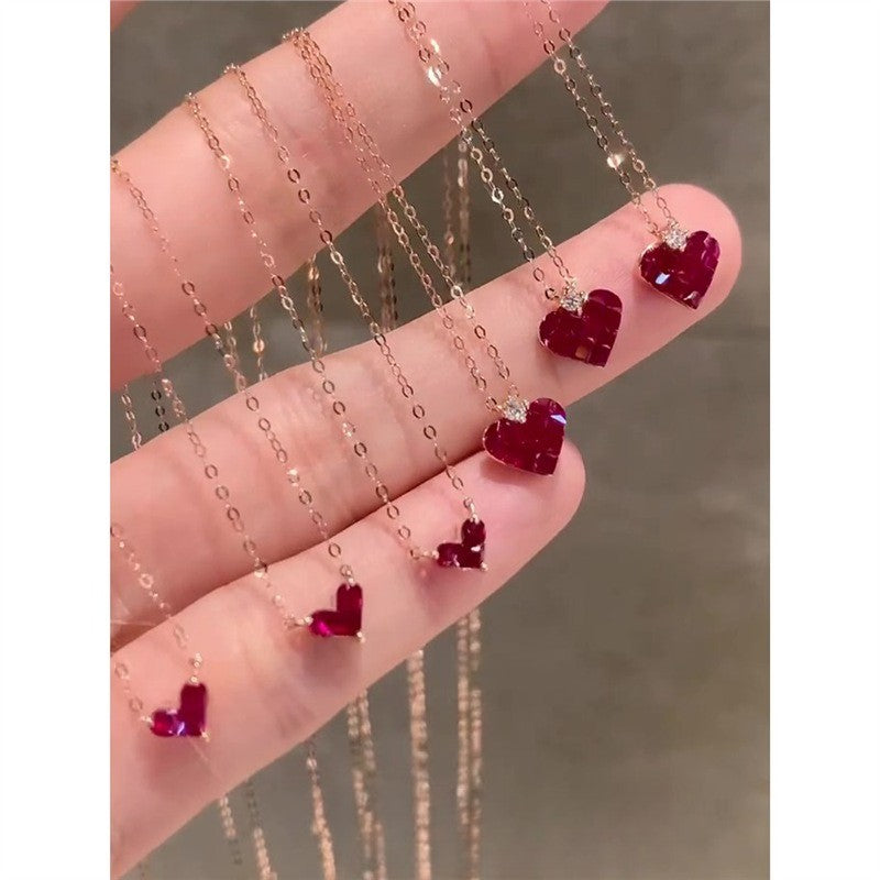 Red Crystal Heart Necklace