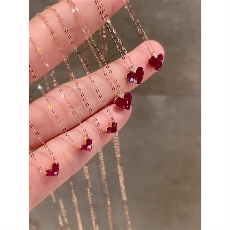 Red Crystal Heart Necklace