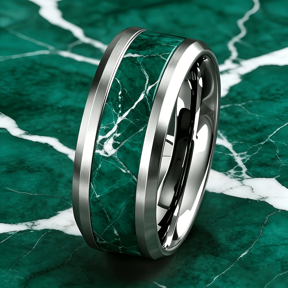 Green Marble Texture Ring