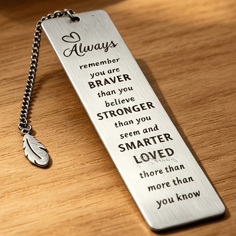 Inspirational Feather Bookmark