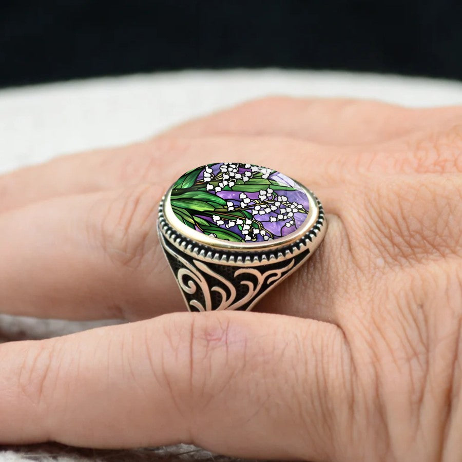 Lily of the Valley Oval Ring
