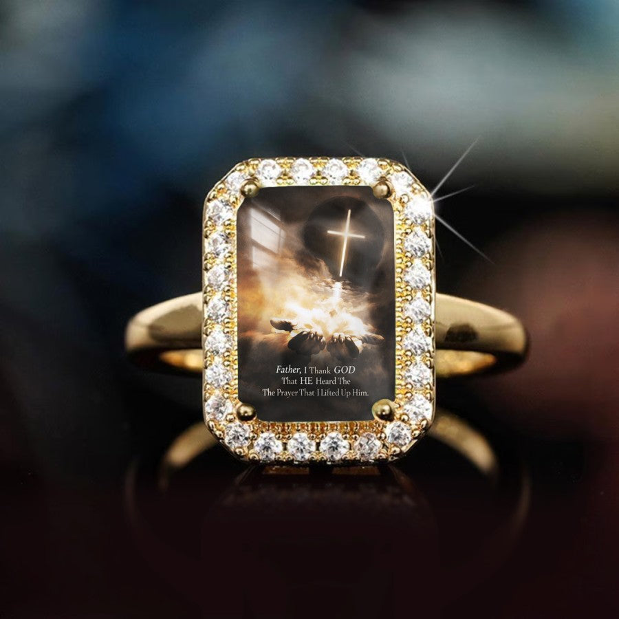 Prayer Hands Rectangular Ring